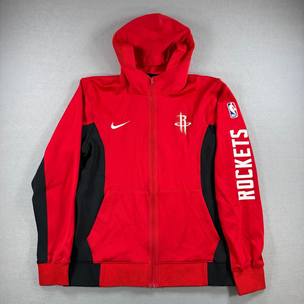 Nike Houston Rockets‎ NBA Hoodie Mens Small Red Dri-Fit Zip Up Colorblock Jacket